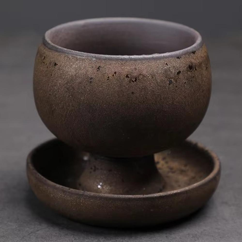 with Saucer Rotate Tea Cup Kiln Glaze Milk Cup Japanese Style Ceramic Coffee Cup Home Use кофейный