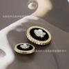 6Pcs Luxurious Design Inlaid With Rhinestones Metal  Button For Clothing Coat Skirt Clothing Accessory High Qulity Glod Black