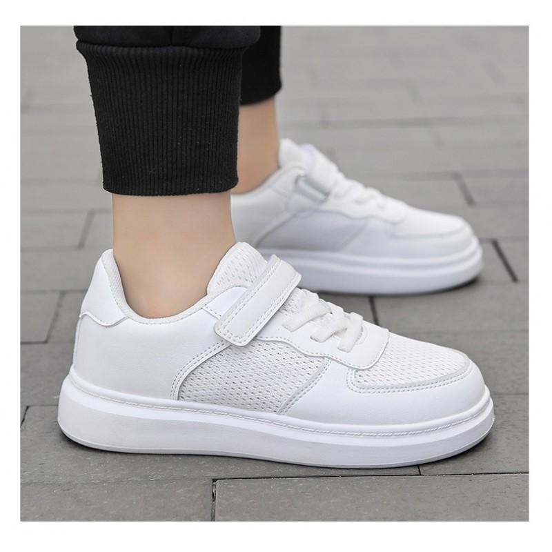 Kids Low-Top Casual Sneakers Boys Girls White Slip-Resistant Lightweight Sport Shoes Fall