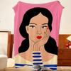 Artist A-Agathe S-Singer Throw Flannel Throw Blanket, Lightweight Cozy, Durable Washable Cute Cool