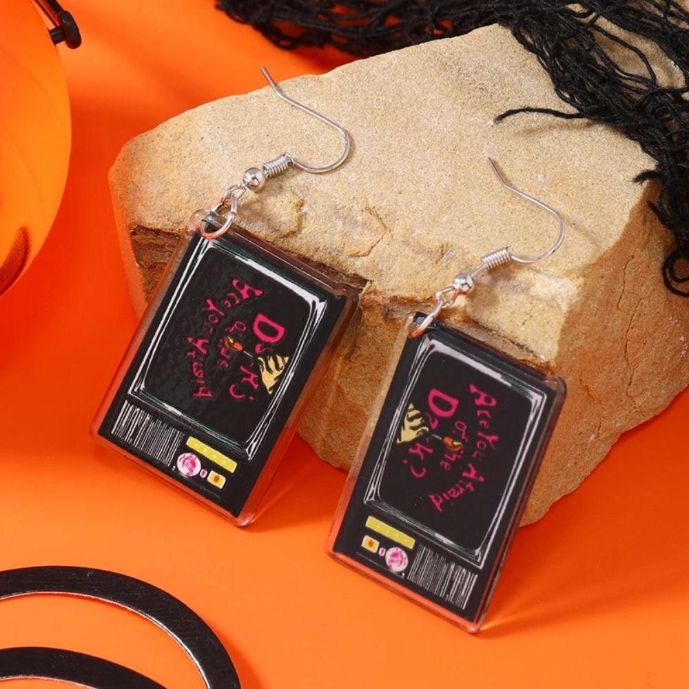 Ghost Funny Dangle Earrings Drop-shaped Dark Skull Earrings Halloween Acrylic Earrings  Girls