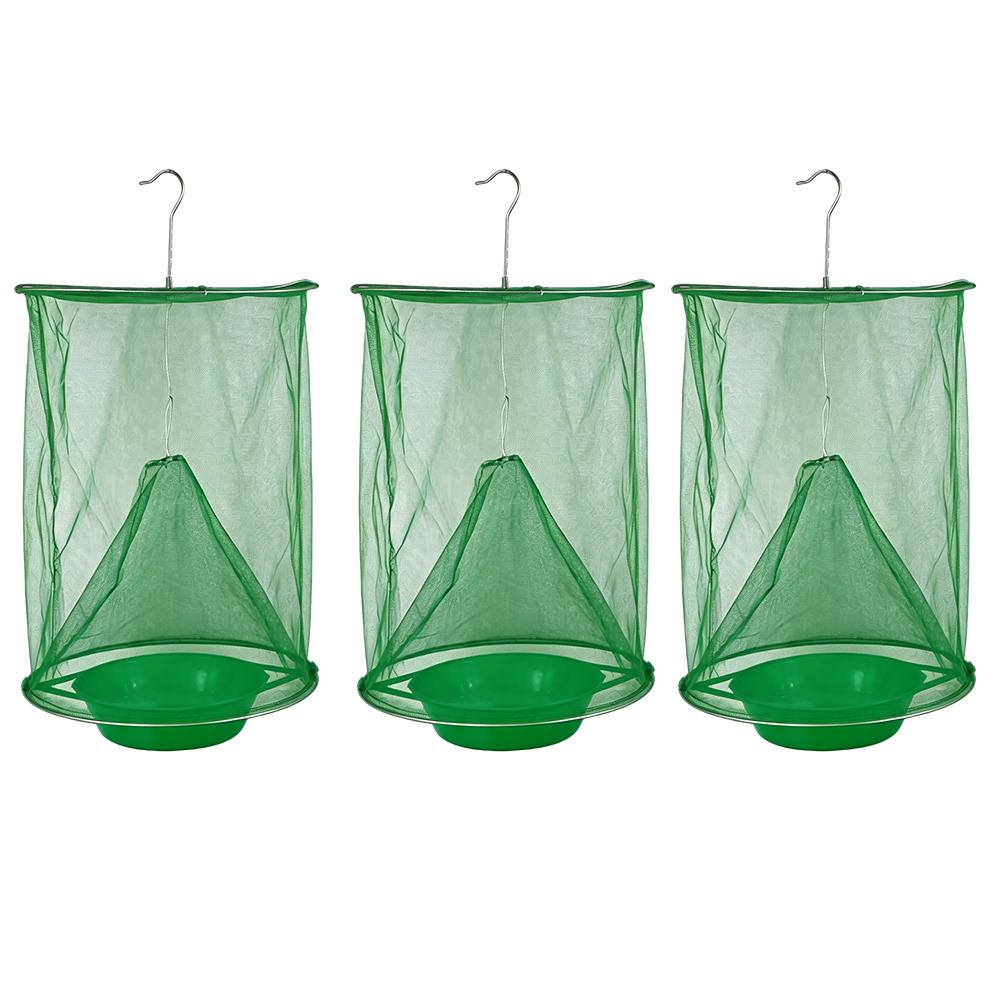 Ranch Green Cage Outdoor Hanging Family Farms Fly Insect Traps Mesh Cage Reusable Flies Catcher Bag for Garden Horse Stable Yard
