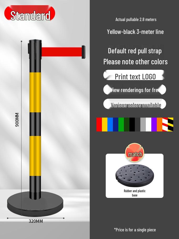 Retractable Queue Barrier Post with Belt