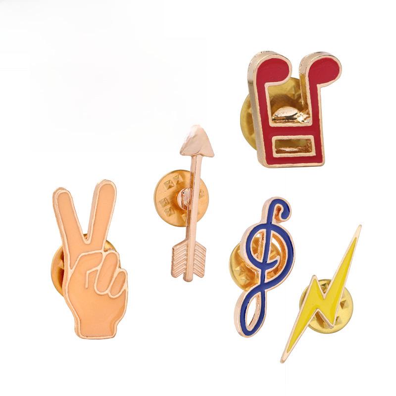 2022 Cartoon-Brosche: Kreative Handflächengeste, Musiksymbol, Blitz Emaille-Anstecknadel