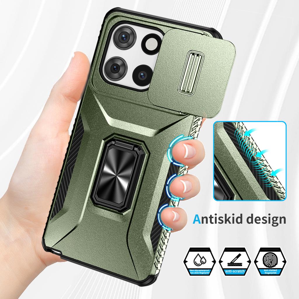 Pro Motorola Moto G 5G (2025) Pouzdro Camshield Stojánek TPU+PC Protiskluzový Kryt na Telefon