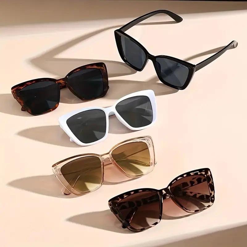 Vintage Cat Eye Sunglasses Women Brand Designer Eyeglasses Retro Men Rectangle Big Frame Shade Eyewear UV400 Glasses
