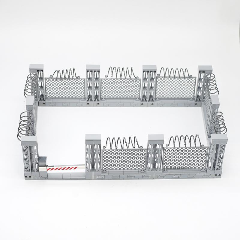 Moc Military Fence Nets Construction Blocks Toys Diy Blocks Toys For Young Boys Fitting Farm Fence Military Fence Gate Blocks Parts