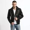 Men's Jacket Handmade Biker Motorcycle Stylish Black Genuine Lambskin Leather