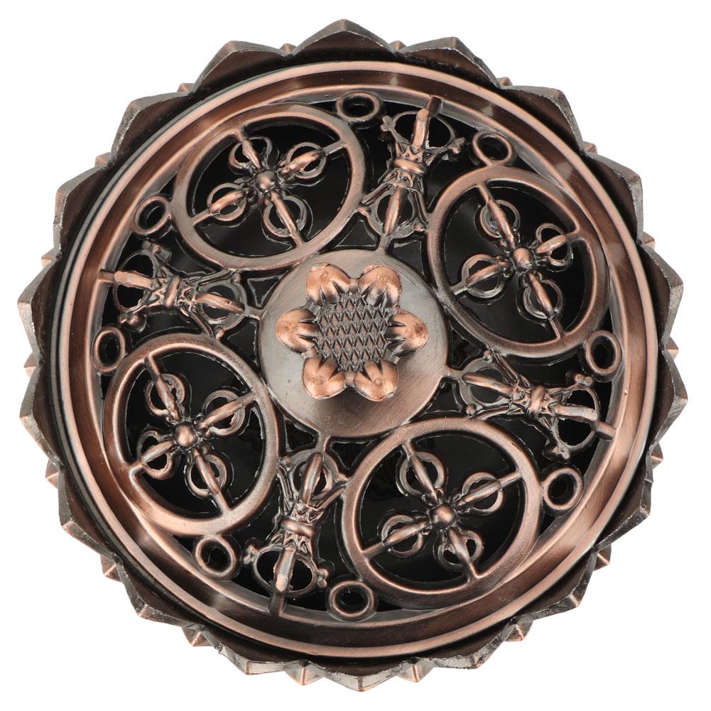Alloy Craving   Incense Burning Flower Base Buddhist Supplies Home Decoration(Bronze)