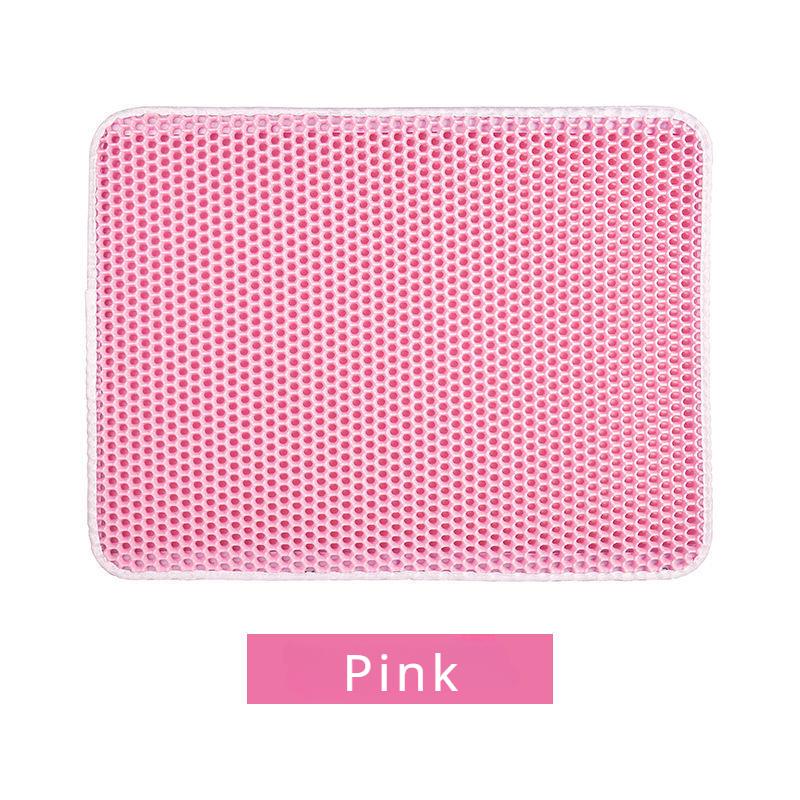 

Сотовый коврик для кошачьего туалета Двухслойный Противоскользящий Водонепроницаемый для Кошек Защита Пола от Наполнителя Прочный и Легко Моющийся 30x30cm розовый
