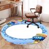 Blue Smurfs Pattern Round Rug, Indoor/Outdoor Mat, for Picnic, Gameroom, Bedroom, Office, Living Room, Home Decor Carpet, Birthday Gift