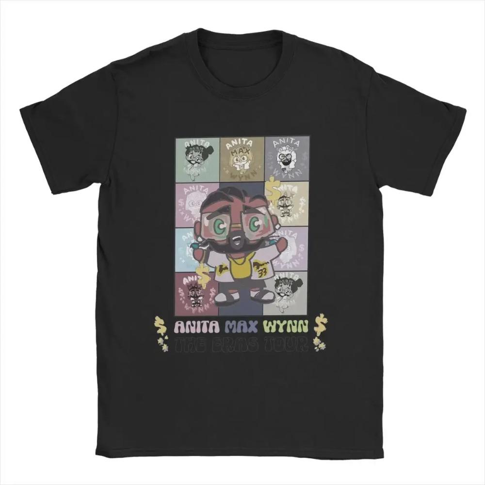 

Футболка Anita Max Wynn The Eras Tour для мужчин, повседневная футболка из чистого хлопка с круглым вырезом, футболка с коротким рукавом с принтом XXXXXL чёрный