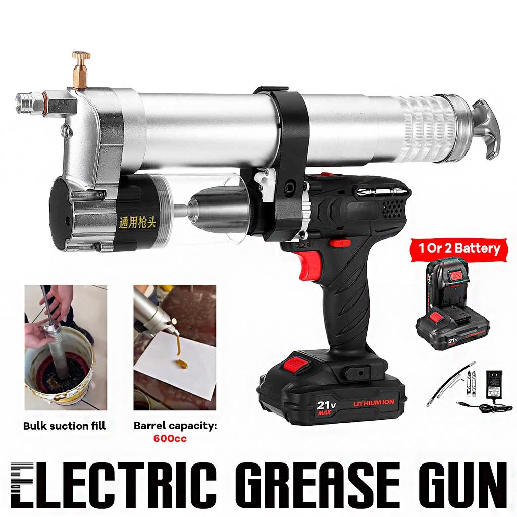 600ml 600W Cordless Electric Grease Guns Rechargeable Lithium Battery Grease Guns 21V Electric Drill Screwdriver