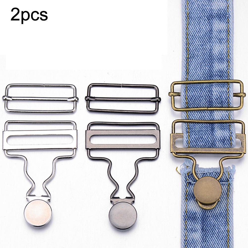 Adjustable Strap Pants Button Hook Dungaree Fasteners Clip Brace Buckles With Jeans Buttons Set For Denims Jackets Accessories