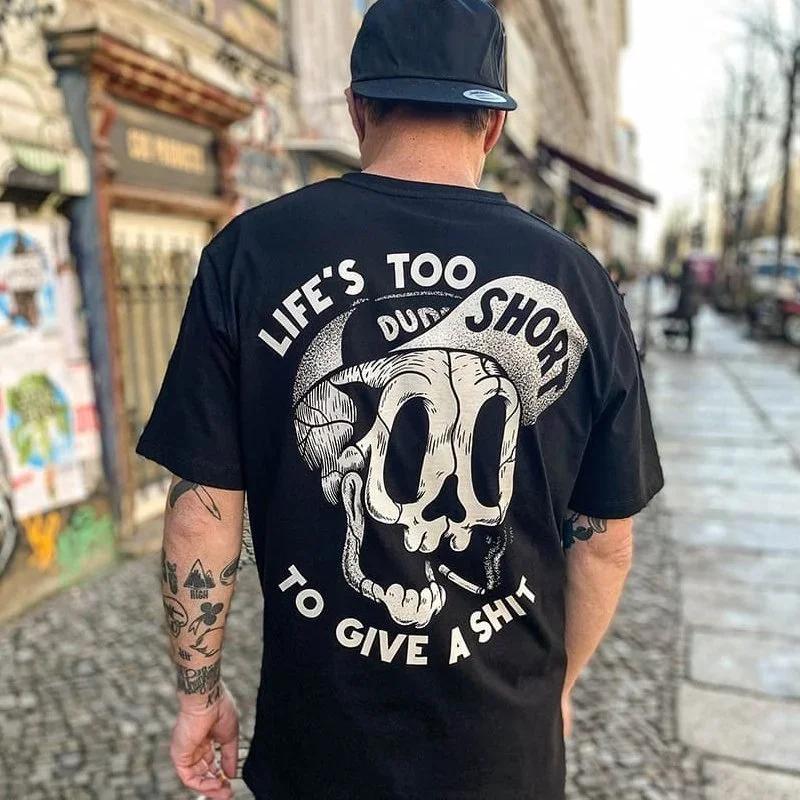 Men Clothing Skulls Graphic Tshirts Grunge Skull Theme Print Tops Male Fashion Loose Punk Tee XS-4XL T Shirt Ropa Hombre