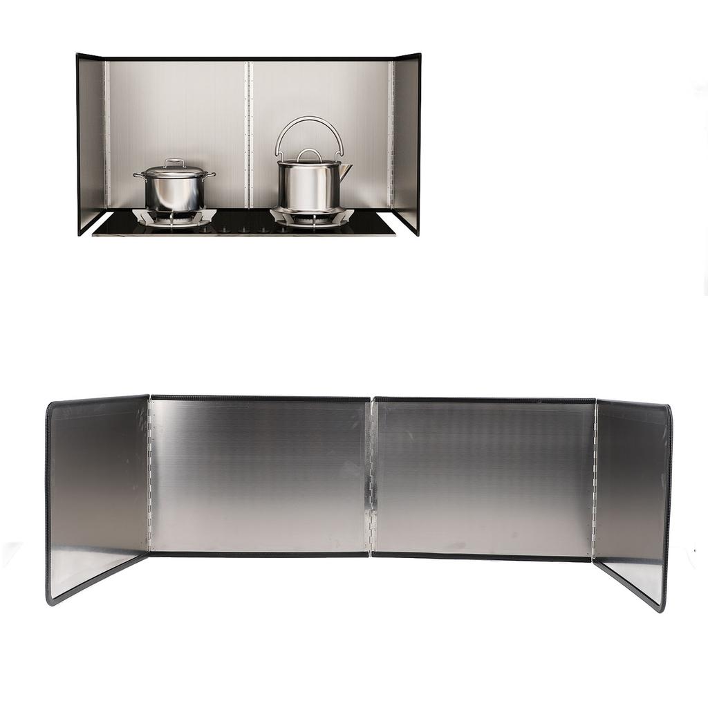 4 Sided Oil Splatter Guard Stainless Steel Heat Insulation Splashing Proof Screen for Kitchen Cookin