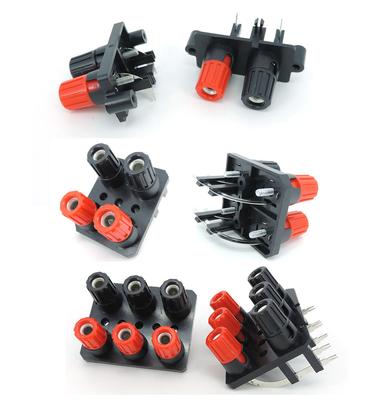4mm 2/4/6 Pin Hole Socket Position Banana Plug Power Connector Audio Jack Speaker Amplifier Terminal Screw Post Block Bend