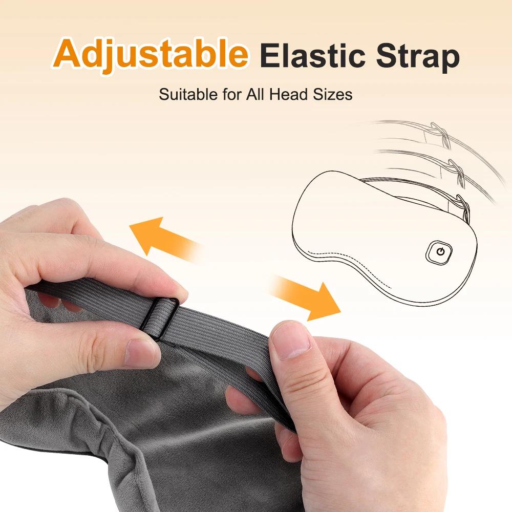 USB Heated Eye Mask Reusable 3Mode Hot Compress Eye Mask Eye Massager For Sleeping Eye Puffiness Anti Dark Circle Patch Eye Care