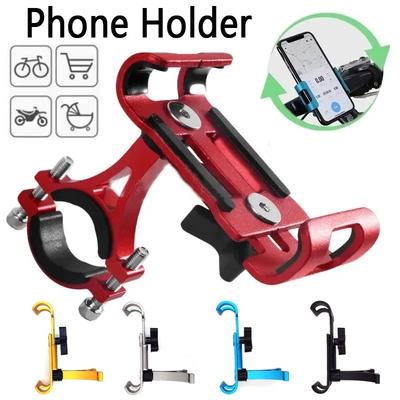 360° Rotate Metal Motorcycle Bicycle Phone Holder Aluminum Alloy Anti-slip Bracket Support GPS Clip Bike Phone Stand For Samsung 5