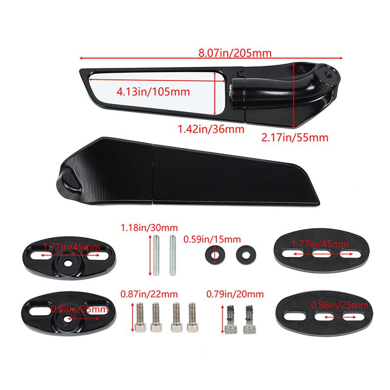 Motorcycle Rearview Mirrors Side Modified Wind Wing Adjustable Rotating Rearview Mirror For YAMAHA R3/R25 R15/V3/V4 2014-2021
