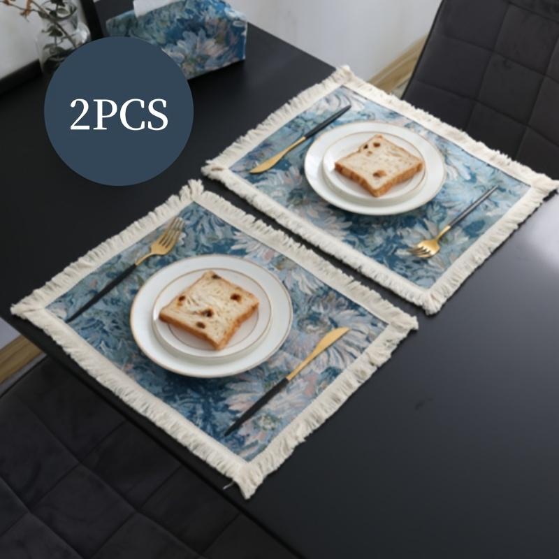 

Бохо Настольный флаг Подушки и Скатерть с кисточками Набор, Винтажный стиль Декор для вечеринки Банкета, Полиэстер Лен Украшение края стола