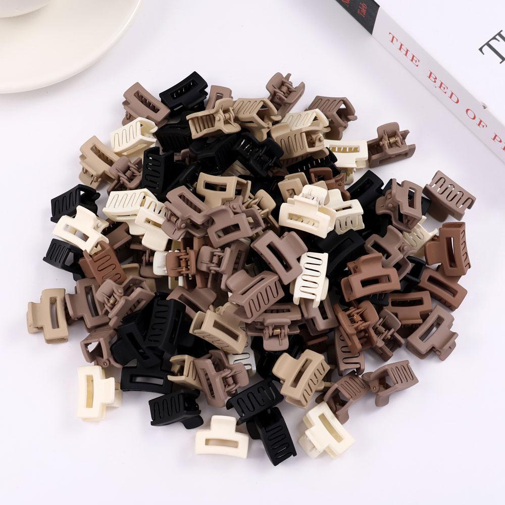 10Pcs/set Small Flower Hair Claw Clips for Women Girls Matte Rectange Jaw Clips Semicircle Barrettes for Thin Hair