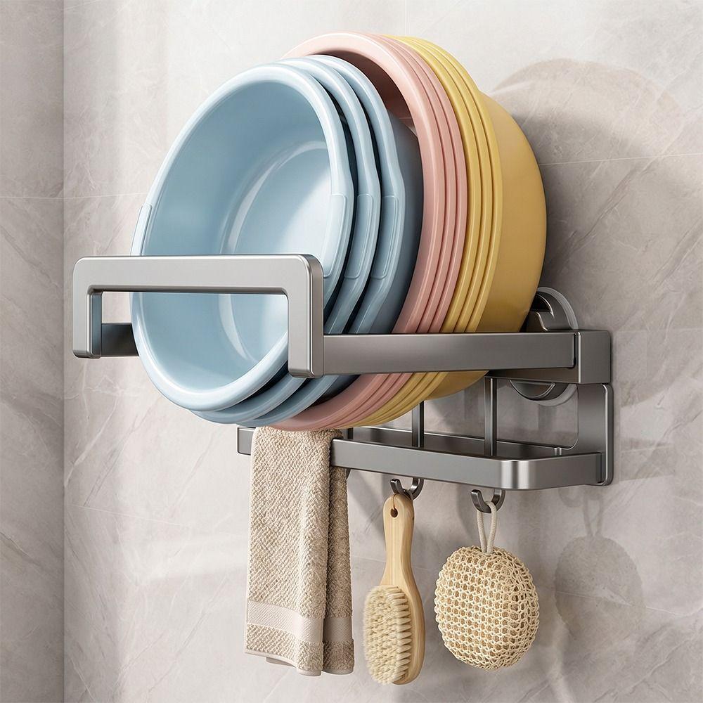 Telescopic Punch-Free Washbasin Storage Rack Wall Mounted No Drill Basin Holder Bathroom