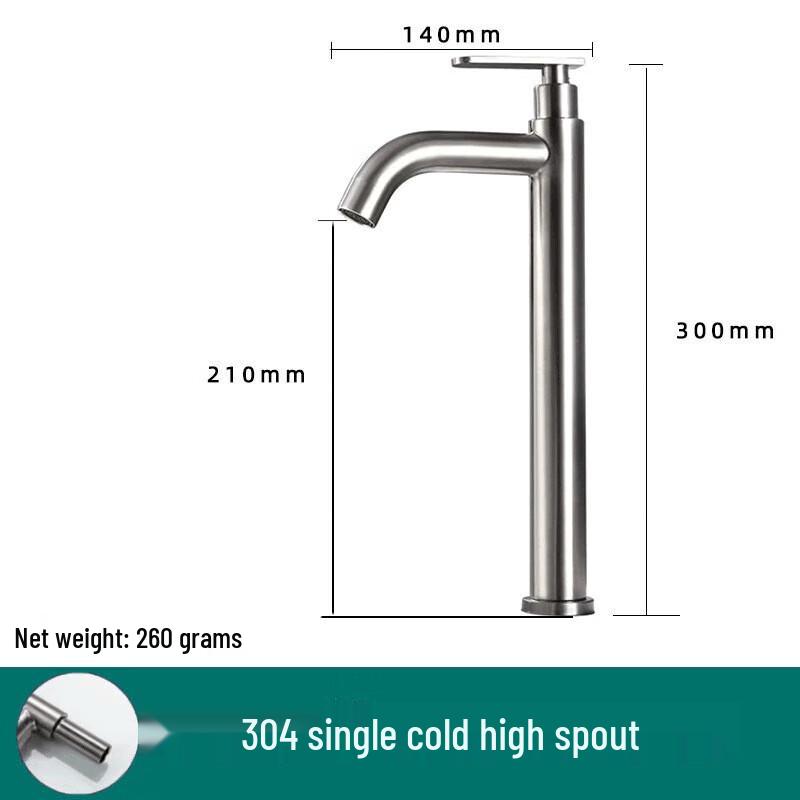 LiIong 304 Stainless Steel Single Cold Basin Faucet