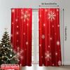 2pcs 2D Flat Printing Christmas Drapes Christmas Snowflake Red Fabric Without Electricity Party & Holiday Decor for Classroom