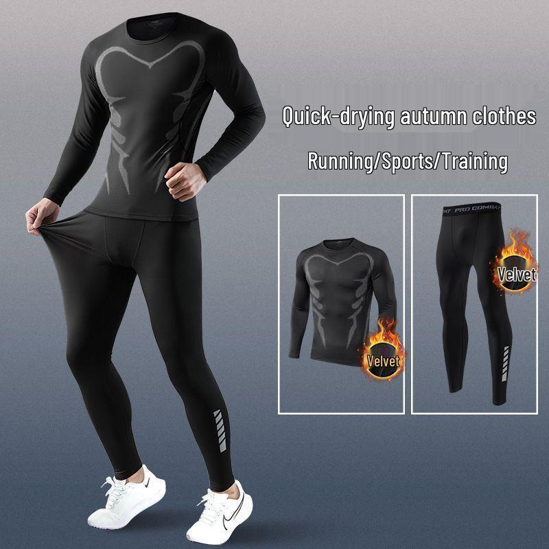 Men's Quick-Dry Thermal Suit: Tight-Fitting Running Fitness Base Layer for Winter & Autumn