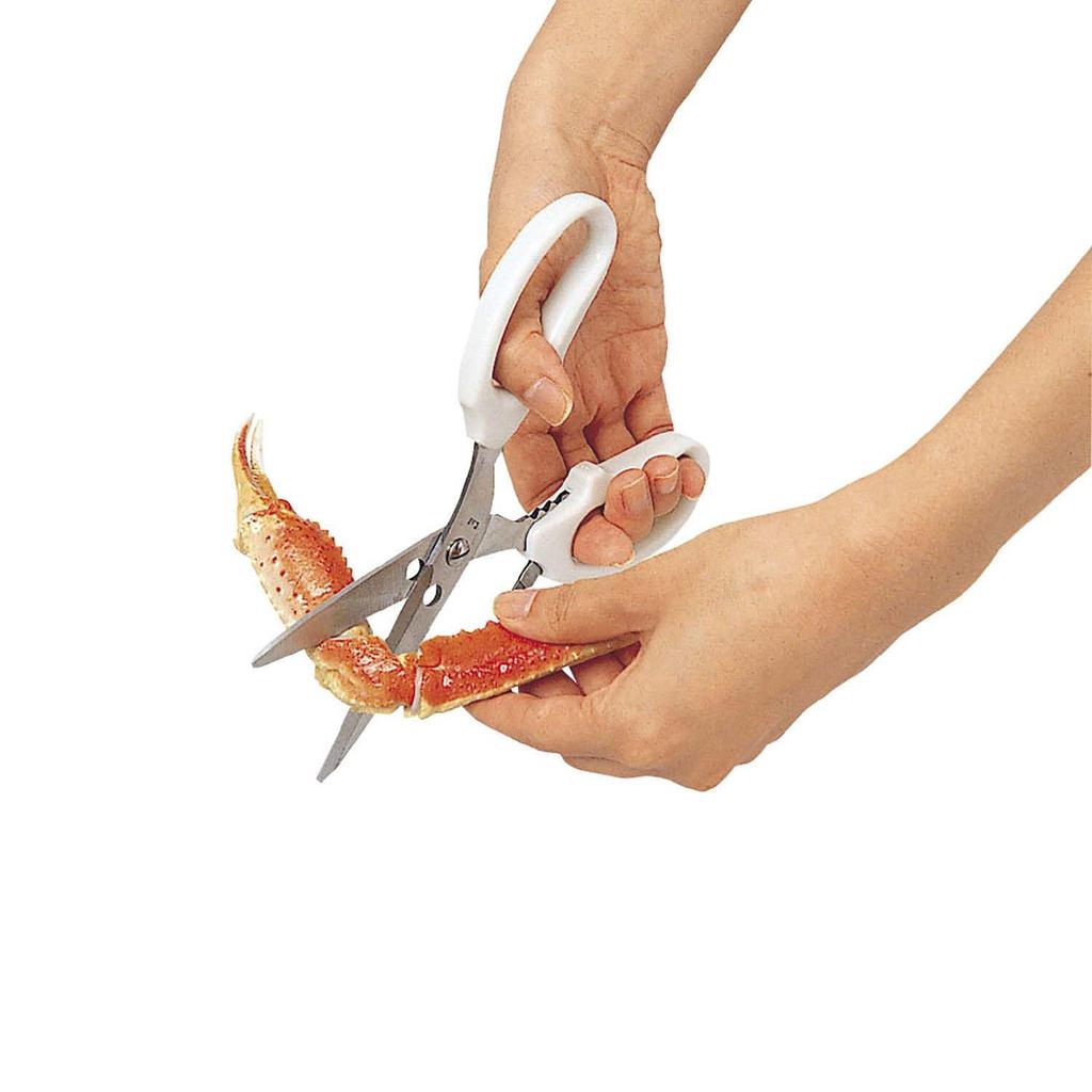 Kai Corporation KAI Kitchen Scissors with Can Lid Opener and Bottle Lid KAI Made In DH8001 Multi-Function Opener, White, KITCHEN, Japan,