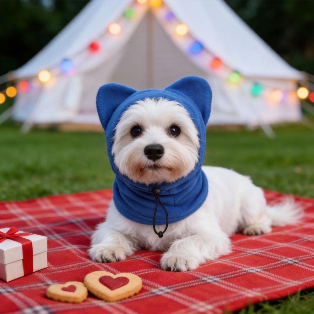 Adjustable Dog Head Cover Fleece Dog Ear Hoodie Soft Pet Headgear Outfit For Cats