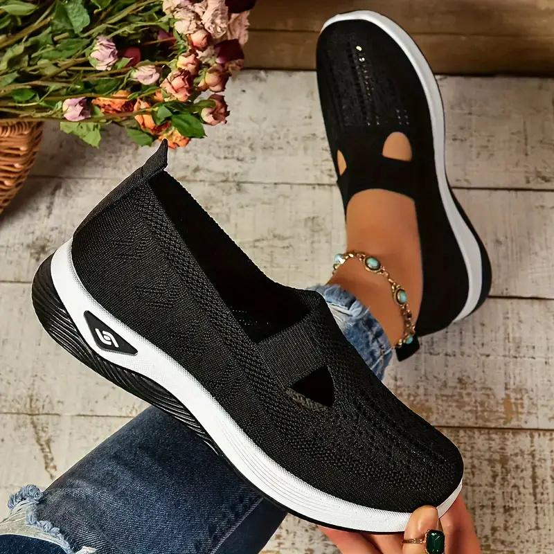 Fashion Sneakers Women Flats Summer Comfort Casual Shoes Fashion Soft Sole Breathable Hollow Out Flat Shoes for Women Zapatos De Mujer