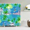 Sunlight Beach Waterproof Fabric Shower Curtains 3D Printing Palm Tree Bath Curtain For Bathroom Bathtub Decoration With Hooks