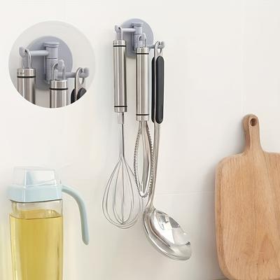 1PC Rotating Hook Multifunctional Wall Mounted Storage Rack, Suitable for Kitchen and Bathroom Towel Key Bags