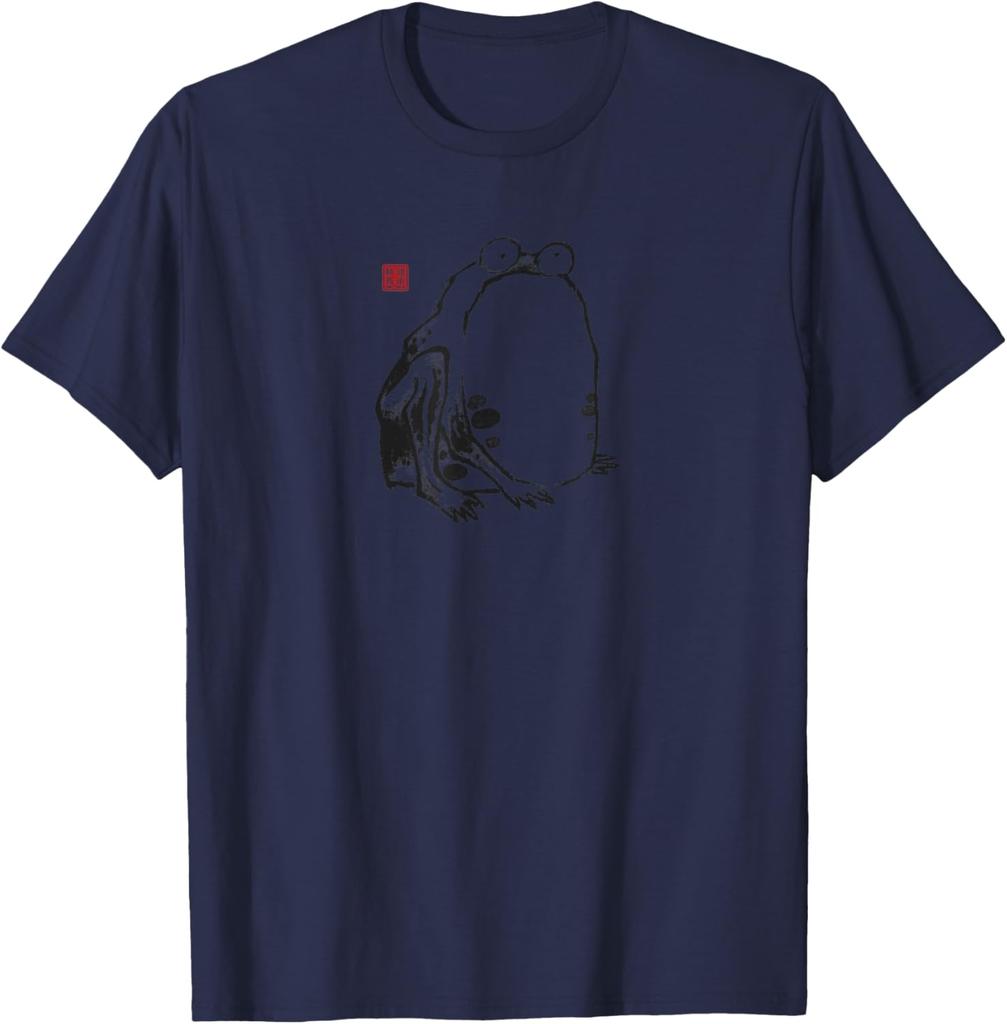 Grumpy Frog Japanese Sumie Art Graphic Tee Vintage Inspired Casual Cotton TShirt