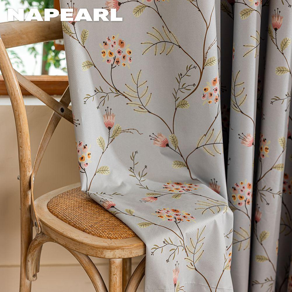 1PC NAPEARL European Luxury 100% Blackout Blackout Curtain Vintage Floral Curtains Curtain for Bedroom Living Room Balcony Window for Home Decor