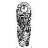 Waterdichte tattoo stickers voor de hele arm: Jezus, Maagd Maria, Kroon, Leeuw-ontwerp