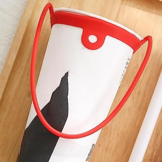 Water bottle carrier grip handheld soft holder strap - 12.2-inch handle durable colorful straw cup rope silicone coffee Keloglu