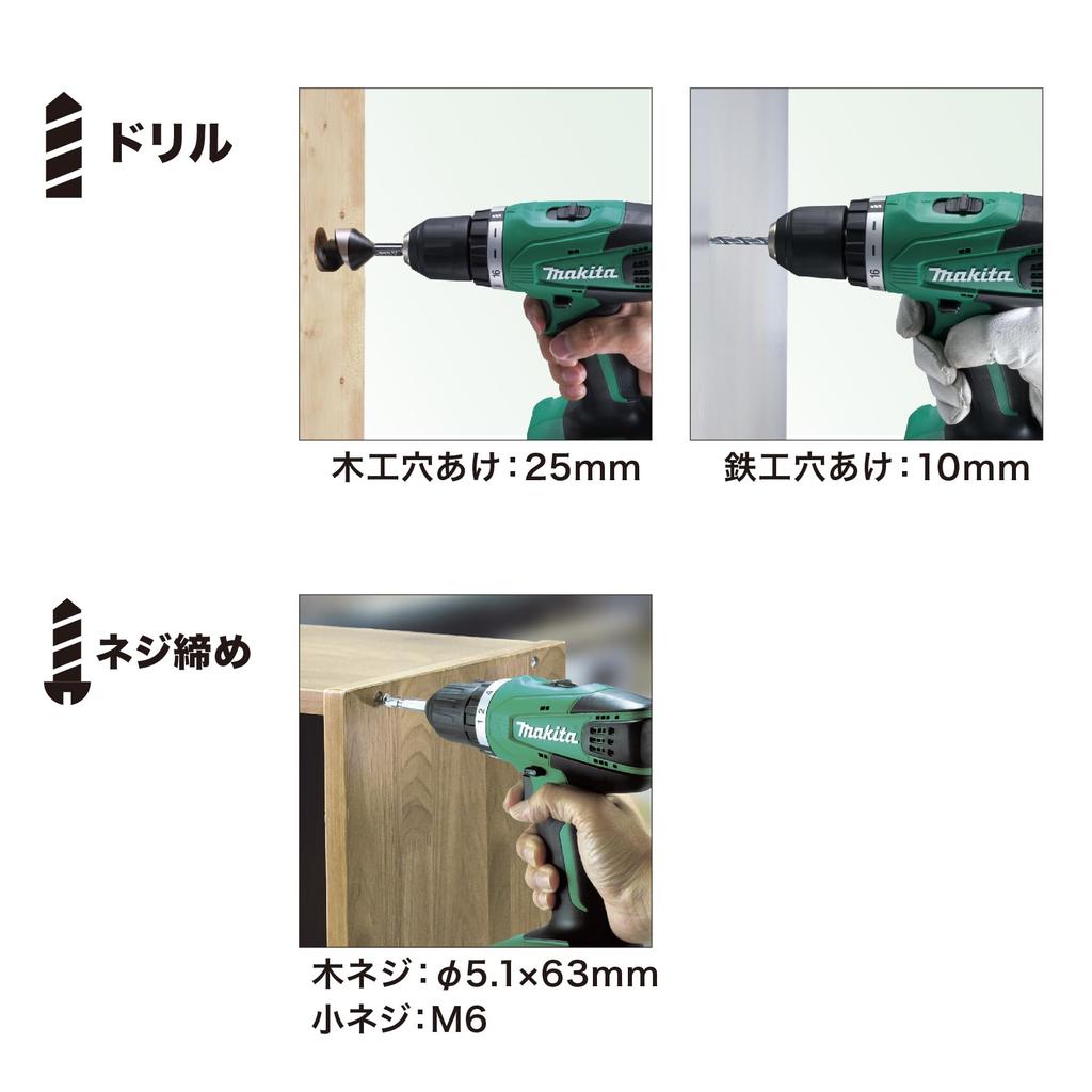 Makita Rechargeable Driver Drill with and Case MDF347DSA 14.4V2Ah Battery, Charger,