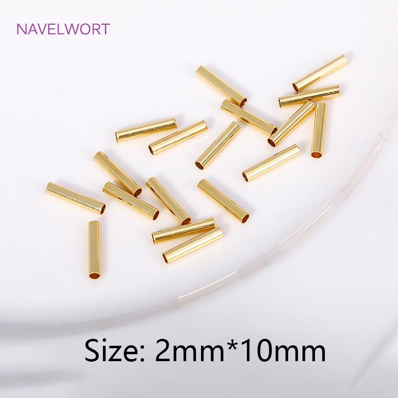 

2*10mm Brass Smooth Tube Beads 18K Gold Plated Tube Beads Spacer Beads For Jewelry Making, DIY Jewelry Material Wholesale 50 pieces