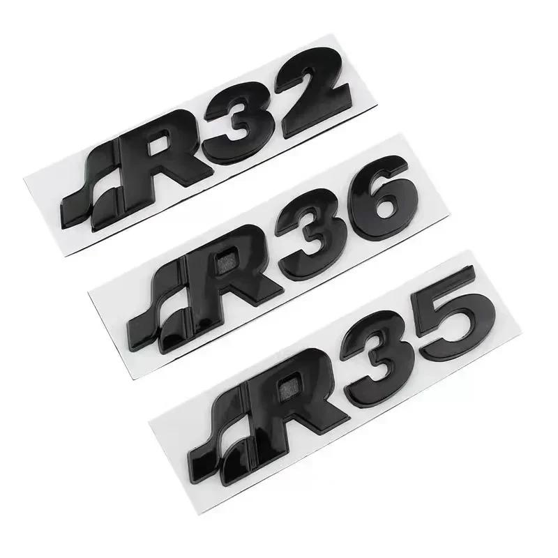 AABLE1 3D Metal R32 R35 R36 Rear Trunk Boot Emblem Badge Sticker For VW SR32 SR35 SR36 Volkswagen Golf MK4 Passat Tiguan