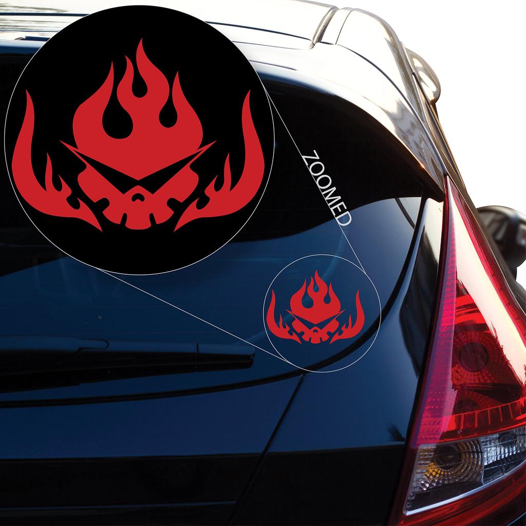 Gurren Lagann decal sticker for car windows, laptops, motorcycles, walls, mirrors, and more. SKU: 480, 6" x 7.8", Red