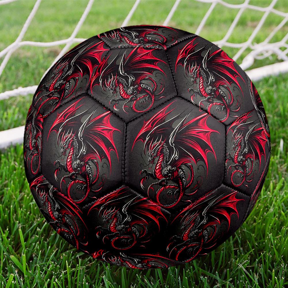 1pc Dragon Artwork Theme Soccer Ball Football, Size 5, Lightweight PVC, Outdoor Training Soccer Ball,Gift C6518
