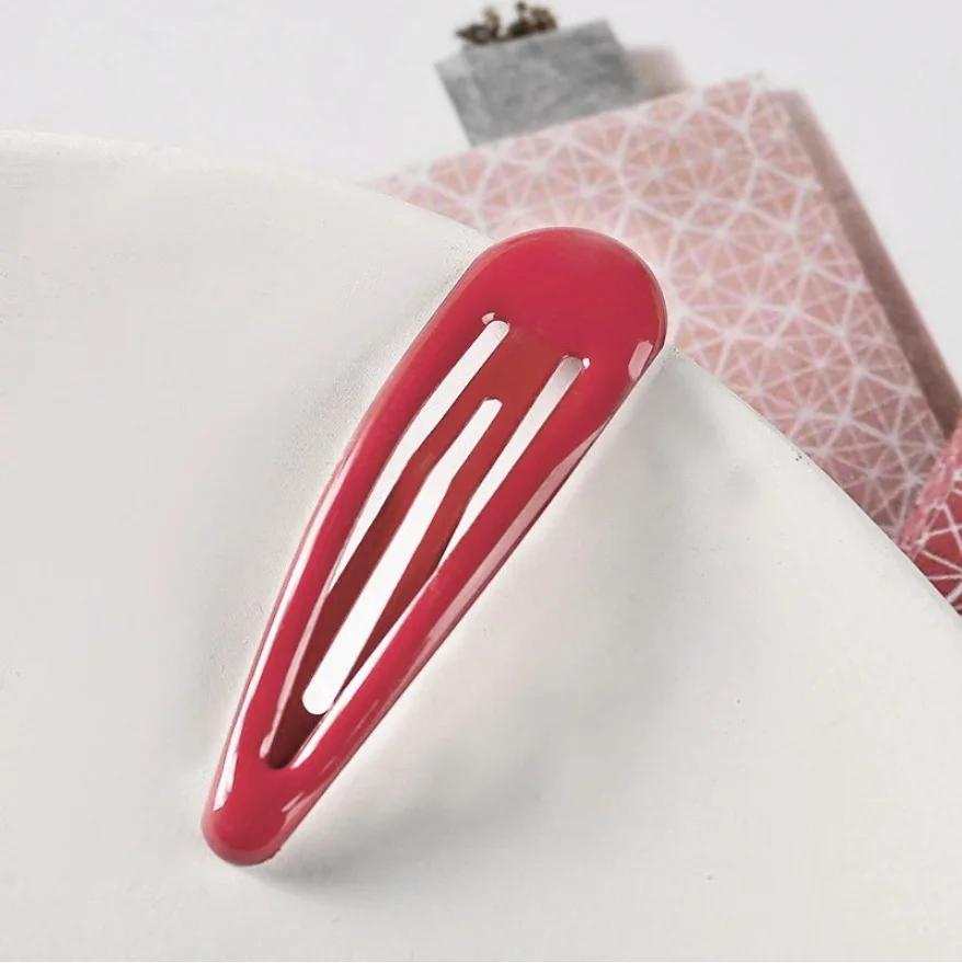 10PCS 5cm Women Girls Cute Colorful Waterdrop Shape Hairpins Sweet Hair Clips Barrettes Slid Clip Fashion Hair Accessories