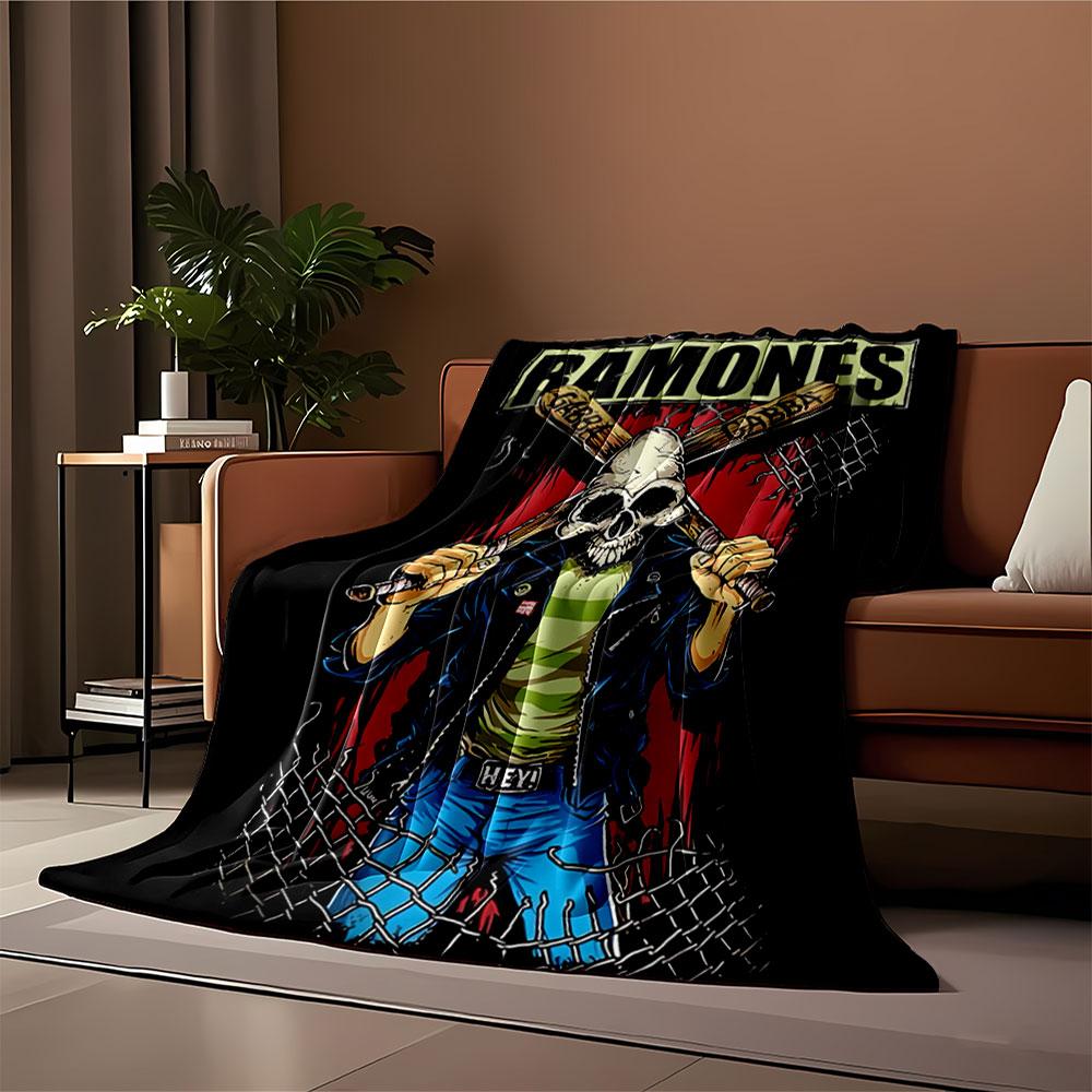 Ramones Punk Skull Blanket for all seasons blanket lunch break throw gift