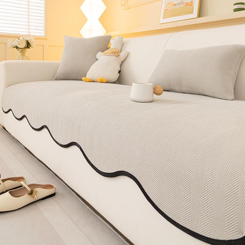 Exclusive Four-Season Universal  New Cover Sofa Cover Straight Row Three Seats And One Concubine Light Luxury High Seat Cushion