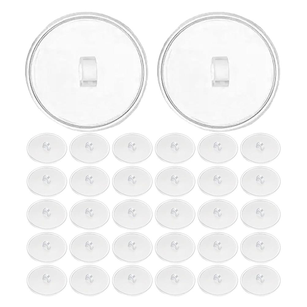 

50Pcs Self-Adhesive Ceiling Hooks Strong Adhesive Clear Plastic No-Drill Sticky Hooks for Hanging Lanterns Plants Decorations 3X3X0.5CM