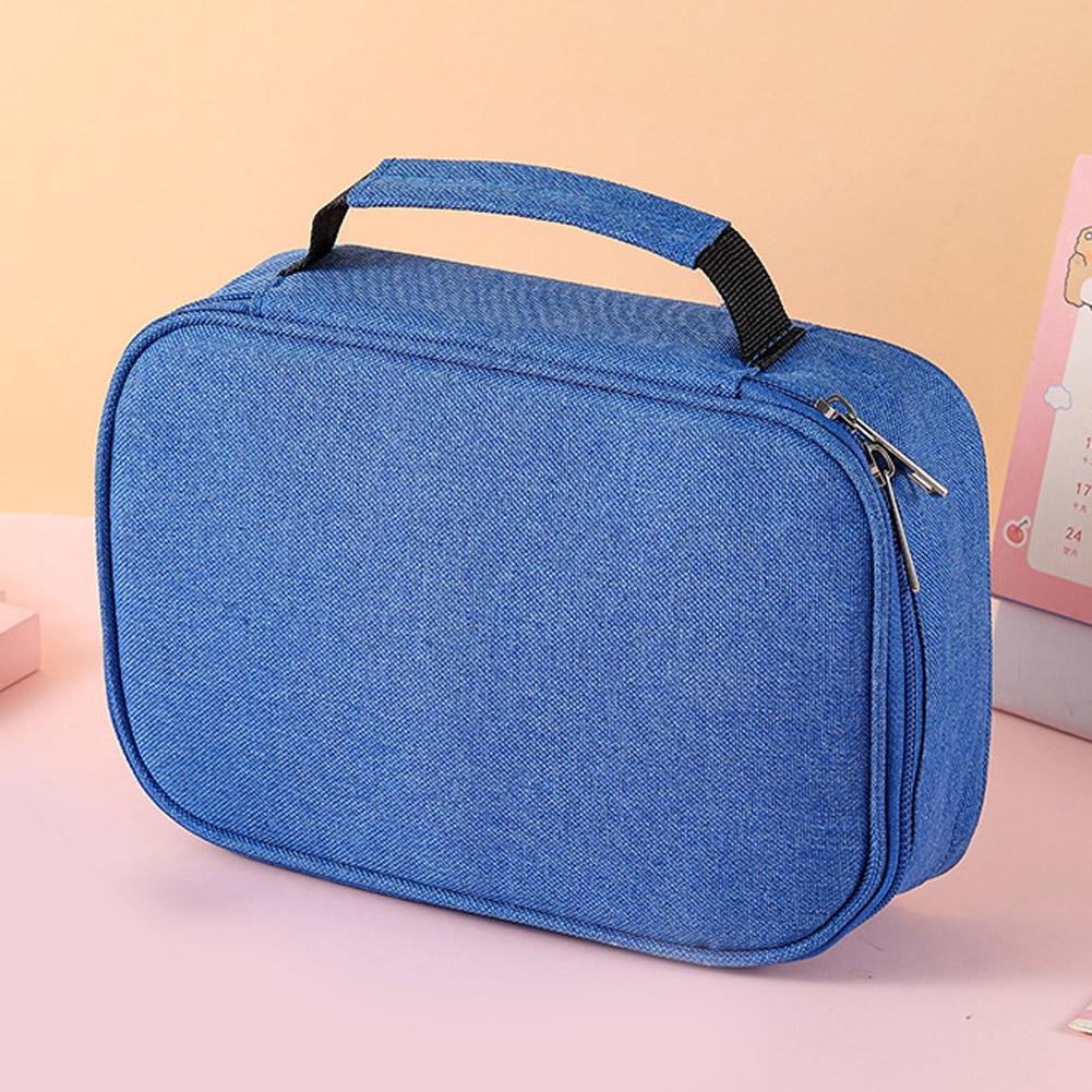 Large Capacity Stationery Storage Bag With Zipper Lnner Pocket 72 Holes Pencil Case  Simple Canvas Stationery Supplies