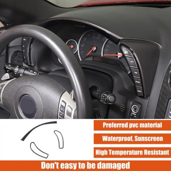 Glossy Piano Black Car Inner Dashboard Panel Cover Trim For Corvette C6 2005-13